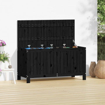 Cutie de depozitare grădină, negru, 115x49x60 cm lemn masiv pin - Img 1