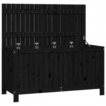 Cutie de depozitare grădină, negru, 121x55x64 cm lemn masiv pin - Img 2
