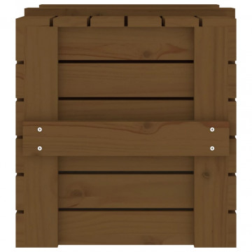 Cutie de depozitare, maro miere, 58x40,5x42 cm lemn masiv pin - Img 7