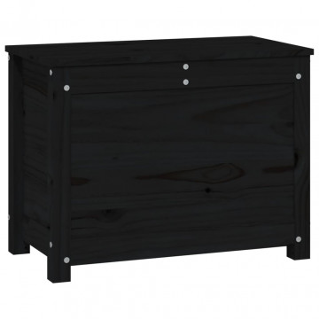 Cutie de depozitare, negru, 60x32x45,5 cm, lemn masiv de pin - Img 8