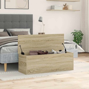 Cutie de depozitare, stejar sonoma, 102x35x35cm, lemn prelucrat - Img 3