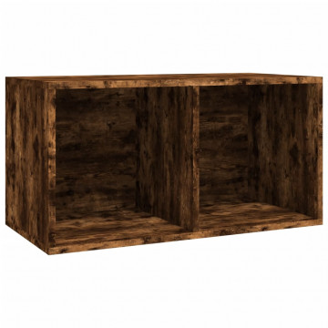 Cutie de depozitare viniluri, stejar fumuriu, 71x34x36 cm, lemn - Img 2