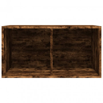 Cutie de depozitare viniluri, stejar fumuriu, 71x34x36 cm, lemn - Img 5