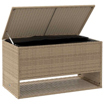 Cutie de perne de exterior Bej 100x55x55,5 cm Poly Rattan - Img 3