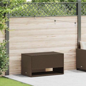 Cutie de perne de exterior maro 100x55x55,5 cm Poly Rattan - Img 1