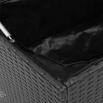 Cutie de perne de exterior Negru 100x55x55,5 cm Poly Rattan - Img 7