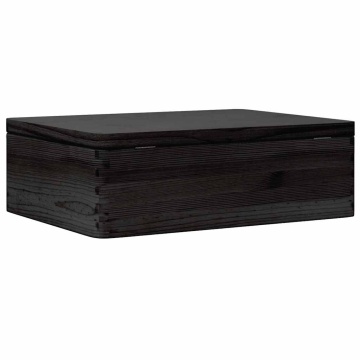 Cutie din lemn cu capac negru 40x30x13 cm lemn masiv de pin - Img 6