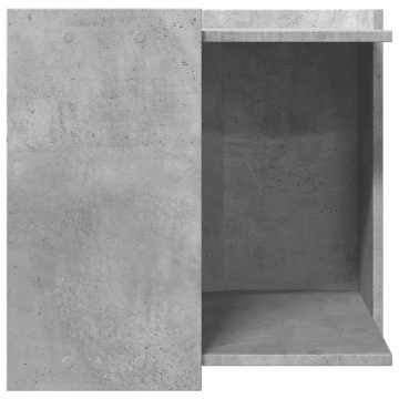 Cutie litieră pisici gri beton 53x53x51 cm lemn prelucrat - Img 8