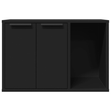 Cutie litieră pisici negru 60x40x40 cm lemn prelucrat - Img 8