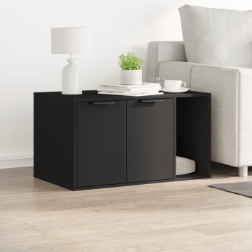 Cutie litieră pisici negru 80x50x45 cm lemn prelucrat - Img 3