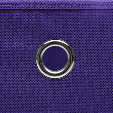 Cutii de depozitare, 4 buc., violet, 32x32x32 cm, textil - Img 4