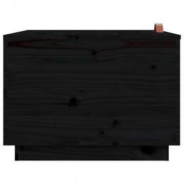 Cutii de depozitare cu capace 3 buc. negru lemn masiv de pin - Img 7