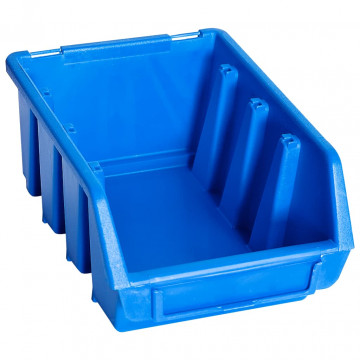 Cutii de depozitare stivuibile, 20 buc., albastru, plastic - Img 2