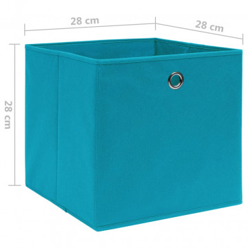 Cutii depozitare, 4 buc., albastru, 28x28x28 cm, textil nețesut - Img 5