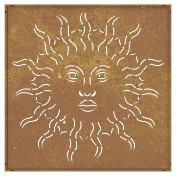 Decor perete de grădină 55x55 cm design soare oțel Corten - Img 8