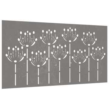 Decorație perete de grădină 105x55 cm design flori oțel Corten - Img 3