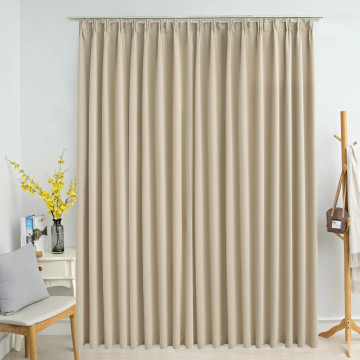 Draperie opacă, bej, 290 x 245 cm, cu cârlige - Img 1