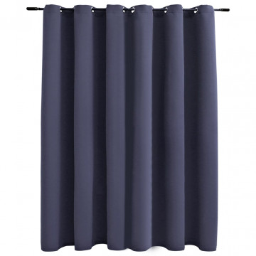 Draperie opacă cu inele metalice, antracit, 290 x 245 cm - Img 2