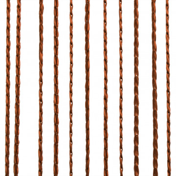 Draperii cu franjuri, 2 buc., 100 x 250 cm, maro - Img 2