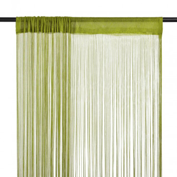 Draperii cu franjuri, 2 buc., 100 x 250 cm, verde - Img 1