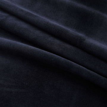 Draperii opace cu inele, 2 buc., negru, 140 x 245 cm, catifea - Img 4