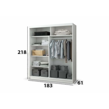 Dressing Ovidiu 31, 183x218x61 cm, culoare alb/negru - Img 3