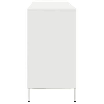 Dulap, alb, 135x39x73,5 cm, oțel laminat la rece - Img 5