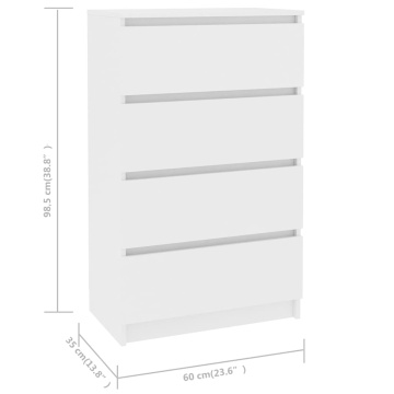 Dulap, alb, 60x35x98,5 cm, lemn compozit - Img 5