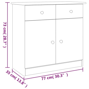 Dulap ALTA, alb, 77x35x73 cm, lemn masiv de pin - Img 7