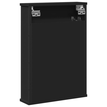 Dulap baie cu oglindă negru 42x12x60 cm lemn compozit - Img 6