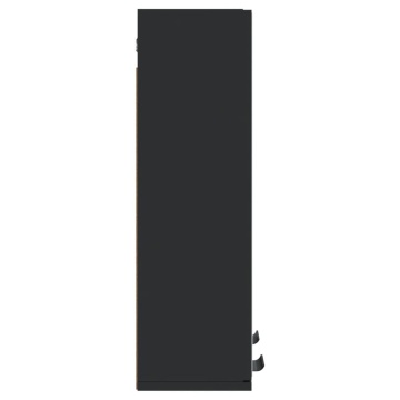 Dulap baie cu oglindă negru 64x20x67 cm lemn compozit - Img 6