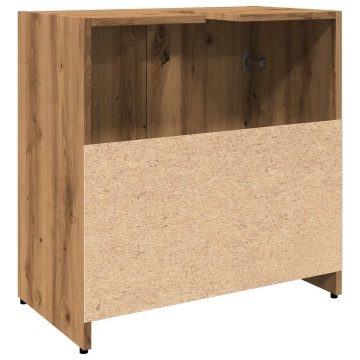 Dulap chiuvetă baie, stejar artizanal 65x33x60cm lemn prelucrat - Img 7