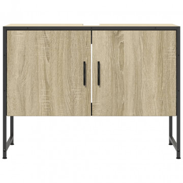 Dulap chiuveta de baie, stejar sonoma, 80x33x60cm lemn compozit - Img 8