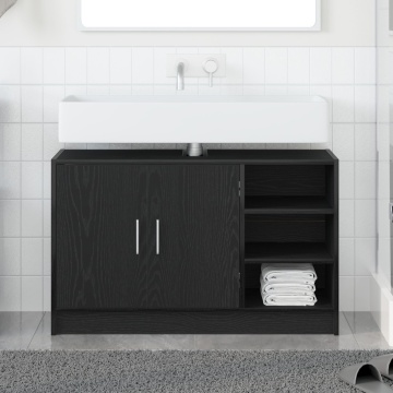 Dulap chiuvetă Stejar negru 90x29x55 cm Lemn prelucrat - Img 1