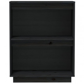 Dulap consolă, negru, 60x34x75 cm, lemn masiv de pin - Img 5