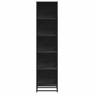 Dulap cu cărți negru 40x35x170,5 cm lemn prelucrat - Img 4
