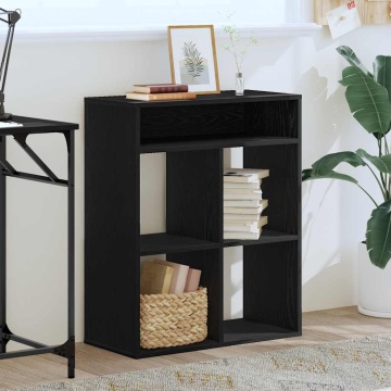 Dulap cu cărți negru 66x31x80 cm lemn prelucrat - Img 3