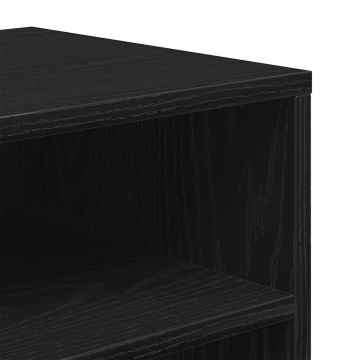 Dulap cu cărți negru 66x31x80 cm lemn prelucrat - Img 6