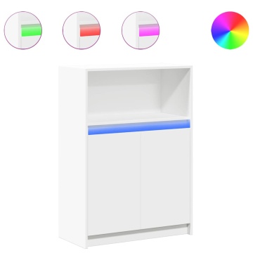 Dulap cu LED, alb, 72x34x100 cm, lemn prelucrat - Img 2