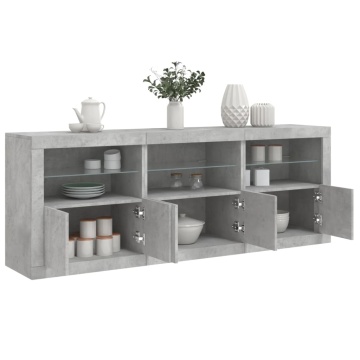 Dulap cu lumini LED, gri beton, 181,5x37x67 cm - Img 1