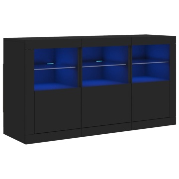 Dulap cu lumini LED, negru, 123x37x67 cm - Img 2