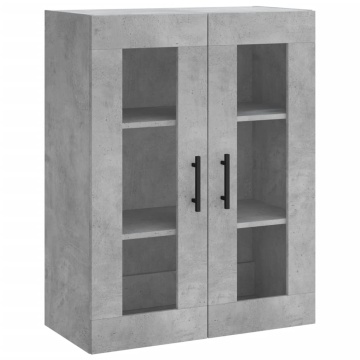 Dulap cu montaj pe perete, gri beton, 69,5x34x90 cm - Img 2
