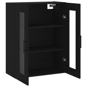 Dulap cu montaj pe perete, negru, 69,5x34x90 cm - Img 5