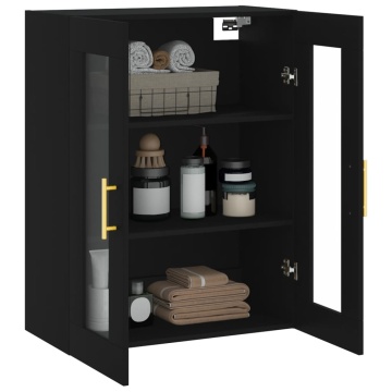 Dulap cu montaj pe perete, negru, 69,5x34x90 cm - Img 8