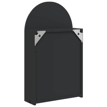 Dulap cu oglindă de baie cu LED, negru, 42x13x70 cm, arcuit - Img 7