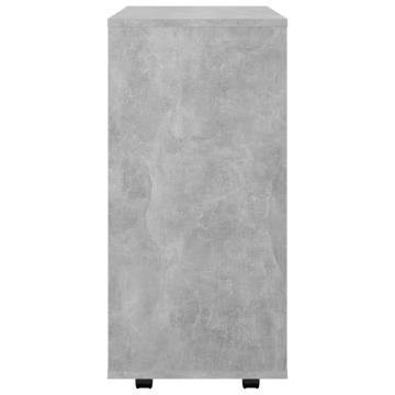 Dulap cu roți, gri beton, 60x35x75 cm, lemn prelucrat - Img 5