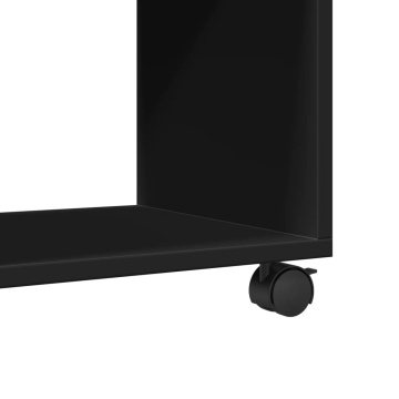 Dulap cu roți, negru, 72x33x42,5 cm, lemn prelucrat - Img 7