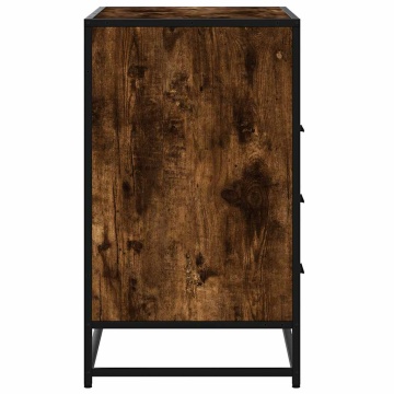 Dulap cu sertar, stejar fumuriu, 70x41x70 cm, lemn prelucrat - Img 5