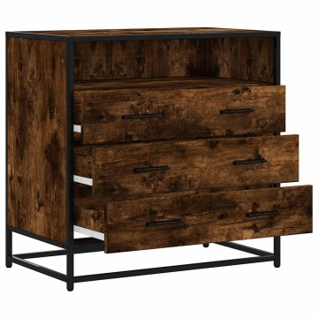 Dulap cu sertar, stejar fumuriu, 70x41x70 cm, lemn prelucrat - Img 8