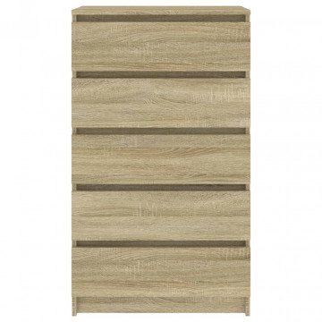 Dulap cu sertar, stejar sonoma, 60x36x103 cm, lemn prelucrat - Img 5